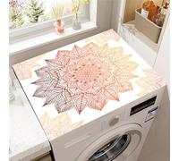 Hixingo Washer and Dryer Top Protector Mat, Non-Slip Quick Dry Diatomaceous Mat, Flower Totem Washing Machine Top Cover Protector for Home Kitchen Laundry Room (Pattern5,50x60cm)