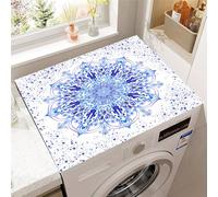 Hixingo Washer and Dryer Top Protector Mat, Non-Slip Quick Dry Diatomaceous Mat, Flower Totem Washing Machine Top Cover Protector for Home Kitchen Laundry Room (Pattern11,40x50cm)