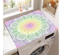 Hixingo Washer and Dryer Top Protector Mat, Non-Slip Quick Dry Diatomaceous Mat, Flower Totem Washing Machine Top Cover Protector for Home Kitchen Laundry Room (Pattern9,30x40cm)