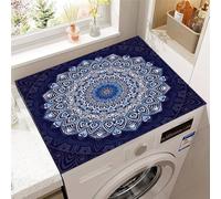 Hixingo Washer and Dryer Top Protector Mat, Non-Slip Quick Dry Diatomaceous Mat, Flower Totem Washing Machine Top Cover Protector for Home Kitchen Laundry Room (Pattern4,30x40cm)