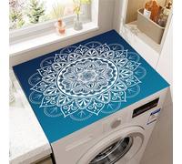 Hixingo Washer and Dryer Top Protector Mat, Non-Slip Quick Dry Diatomaceous Mat, Flower Totem Washing Machine Top Cover Protector for Home Kitchen Laundry Room (Pattern12,50x50cm)