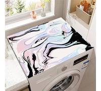 Hixingo Washer and Dryer Top Protector Mat, Non-Slip Quick Dry Diatomaceous Mat, Marble Pattern Washing Machine Top Cover Protector for Home Kitchen Laundry Room (Black purple,30x40cm)