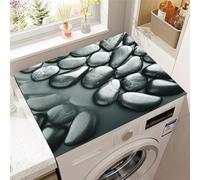 Hixingo Washer and Dryer Top Protector Mat, Non-Slip Quick Dry Diatomaceous Mat Washer and Dryer Covers Protector, Washing Machine Top Cover for Home Kitchen Laundry Room (Black Stone,50x50cm)