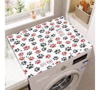 Hixingo Washer and Dryer Top Protector Mat, Non-Slip Quick Dry Diatomaceous Mat Washer and Dryer Covers Protector, Washing Machine Top Cover for Home Kitchen Laundry Room (Black and red,40x50cm)