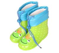 Hixingo Waterproof Lightweight Toddler Rain Boots, Removable Fleece for Winter Toddler Wellies Kids Boys Girls,Welly Boots for Little Kids Unisex Rubber Outdoors Rain Shoes (Frog,9.5)