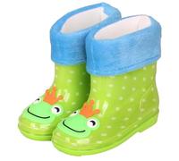 Hixingo Waterproof Lightweight Toddler Rain Boots, Removable Fleece for Winter Toddler Wellies Kids Boys Girls,Welly Boots for Little Kids Unisex Rubber Outdoors Rain Shoes (Green frog,10.5)