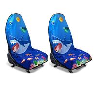 Hixingo Waterproof Sweat Proof Car Front Seat Cover, Universal Fit Gym Car Seat Protector with Non-Slip S-Hooks, Washable Bucket Seat Cover for Summer Driving (Shark,2 Pieces)