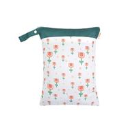 Hixingo Waterproof Wet Dry Bag, Flower Pattern Reusable Nappy Wet Bag 1/2/4 Pack Cloth Diaper Wetbag with Zipper Nappy Wetbags Washable for Baby Items Wet Clothes (Tulip Flower,1 Piece)