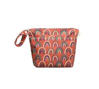 Hixingo Waterproof Wet Dry Bag, Rainbow Pattern Reusable Nappy Wet Bag 20x28cm Cloth Diaper Wetbag with Zipper Nappy Wetbags Washable for Baby Items Wet Clothes Swimming (Brick Red,2 Pieces)