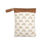 Hixingo Waterproof Wet Dry Bag, Reusable Nappy Wet Bag 1/2/4 Pack Cloth Diaper Wetbag with Zipper Nappy Wetbags Washable for Baby Items Wet Clothes Swimming Gym Yoga (Brown A,4 Pieces)