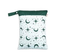 Hixingo Waterproof Wet Dry Bag, Reusable Nappy Wet Bag 1/2/4 Pack Cloth Diaper Wetbag with Zipper Nappy Wetbags Washable for Baby Items Wet Clothes Swimming Gym Yoga (Crescent Moon A,1 Piece)