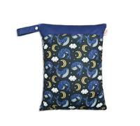 Hixingo Waterproof Wet Dry Bag, Reusable Nappy Wet Bag 1/2/4 Pack Cloth Diaper Wetbag with Zipper Nappy Wetbags Washable for Baby Items Wet Clothes Swimming Gym Yoga (Blue Whale A,4 Pieces)