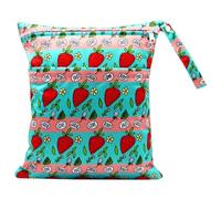 Hixingo Waterproof Wet Dry Bag, Reusable Nappy Wet Bag Cloth Diaper Wetbag with Zipper 30x36cm Nappy Wetbags Washable for Baby Items Wet Clothes Swimming Gym Yoga Pool (Strawberry A,4 Pieces)