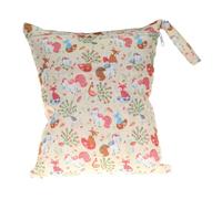 Hixingo Waterproof Wet Dry Bag, Reusable Nappy Wet Bag Cloth Diaper Wetbag with Zipper 30x36cm Nappy Wetbags Washable for Baby Items Wet Clothes Swimming Gym Yoga (Fox A,4 Pieces)