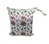 Hixingo Waterproof Wet Dry Bag, Reusable Nappy Wet Bag Cloth Diaper Wetbag with Zipper 30x36cm Nappy Wetbags Washable for Baby Items Wet Clothes Swimming Gym Yoga (Red Apple B,2 Pieces)