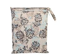 Hixingo Wet Bag 30x36cm Reusable Washable Nappy Stuff Sack, Portable Waterproof Wet Dry Organizer Bag Sack with Zipper Pockets, for Clothes, Swimming, Travel, Beach (Khaki Dandelion,3 Packs)