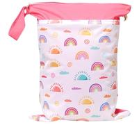 Hixingo Wet Bag 30x40cm Reusable Washable Nappy Stuff Sack, Portable Waterproof Wet Dry Organizer Bag Sack with Zipper Pockets, for Clothes, Swimming, Travel, Beach (Cartoon 17,2 Packs)