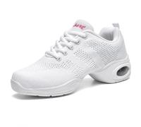 Hixingo White Jazz Shoes Women Dance Shoes, Breathable Dance Trainers