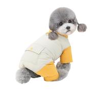 Hixingo Winter Warm Dog Jacket, Cozy Soft Dog Winter Coat with Legs, Windproof Snowy Snowsuit for Small Medium Large Pet Indoor & Outdoor Wear Clothes S-XXL (Yellow beige,XL)