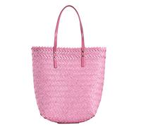 Hixingo Women Straw Bag, Summer Beach Large Hand-Woven Shoulder Bag Bohemian Straw Bag Purse Crossbody Bag Tote Bag Handbag for Gift Holiday Travel Shopping (39x30x13cm,pink)