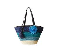 Hixingo Women Straw Bag, Summer Beach Large Hand-Woven Shoulder Bag Bohemian Straw Bag Purse Crossbody Bag Tote Bag Handbag for Gift Holiday Travel Shopping (Blue,45X30X23cm)