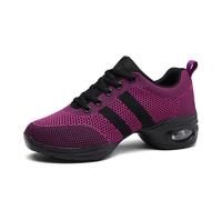 Hixingo Womens Jazz Shoes Dance for Women 3.5-6 UK, Split Sole Dance Trainers Line Dancing Shoes Shock Absorption Wear-Resistant for Street Jazz (Purple,4.5)
