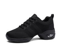 Hixingo Womens Jazz Shoes Dance for Women 3.5-6 UK, Split Sole Dance Trainers Line Dancing Shoes Shock Absorption Wear-Resistant for Street Jazz (Black,4.5)