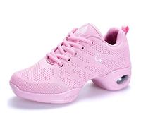 Hixingo Womens Jazz Shoes Dance for Women, Split Sole Dance Trainers Line Dancing Shoes Shock Absorption Wear-Resistant for Street Jazz (4,883 Pink)
