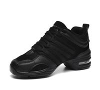 Hixingo Womens Jazz Shoes Dance Trainers Shoes for Women, Split Sole Dance Trainers Line Dancing Shoes Shock Absorption Wear-Resistant for Women Hip-Hop Jazz, Dance Training Black