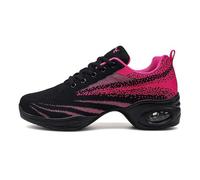 Hixingo Womens Jazz Shoes Dance Trainers Shoes for Women, Split Sole Dance Trainers Line Dancing Shoes Shock Absorption Wear-Resistant for Jazz, Square Dance, Dance Training Rose