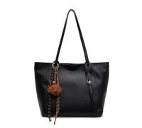 Hixingo Women's Tote Bags Casual Top-Handle Bag Crossbody Bag with Zipper Shoulder Straps, PU Leather Tote Bag for Women Shoulder Bag for School Work Travel Shopping (38 * 27 * 16cm,Black)