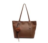 Hixingo Women's Tote Bags Casual Top-Handle Bag Crossbody Bag with Zipper Shoulder Straps, PU Leather Tote Bag for Women Shoulder Bag for School Work Travel Shopping (38 * 27 * 16cm,Brown)