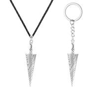 HIXNUG 2 Pieces Anime Hollow Knight Pure Nail Sword Bone Nail Pendant Necklace Anime key Rings Geometry Rope Choker Key Chain Set Alloy Jewelry Gifts