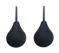 HIXNUG 2Pcs Clean Douche Set Black Silicone Enema Bulbs Anal Douche Douche Medical Clean Enema Bulb for Men and Women