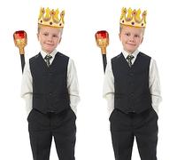 HIXNUG 4 Pieces King Accessory King Sceptre King Crown Halloween King Costume Props for Birthday Halloween Cosplay