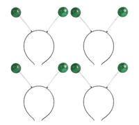 HIXNUG 4pcs Alien Headbands Martian Antenna Headband Boppers for Outer Space Themed Halloween Adult Kids Hairband (green)