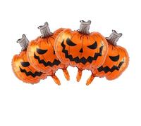 HIXNUG 4pcs Halloween Pumpkin BalloonsFoil Halloween Decorations Orange Pumpkin Shaped Foil Balloons for Kids Party Decor
