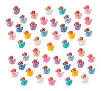 HIXNUG 50pcs Halloween Pumpkin Luminous Duck Fall Mini Resin Ducks for Halloween Craft Dollhouse Fairy Garden Home Decoration (random color)