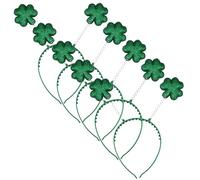 HIXNUG 5Pcs St. Patricks Day Headband Green Glitter Irish Shamrock Headband Clover Leaf Bopper St Patrick s Day Hair Accessories