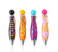 HIXNUG Bowling Ballpoint Pens Colorful Ballpoint Pens Cute Short Mini Big Fat Pens Bullet Head Cartoon Wide Grip Pens for School Office Random Color (4)