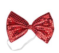 HIXNUG Sequin Bow Tie Fancy Dress Bow Tie Classic Dickie Bow Tie Dress Up America Unisex Wedding Festive Party Accessories (Red)