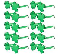 HIXNUG St. Patrick 's Day Shamrock Sunglasses Green Irish Sunglasses Four Leaf Decorations Leprechaun Costume Eyeglasses for Women Men (10)