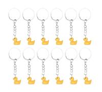 HIXNUG Yellow Ducks Key Chain 3D Cute Key Rings Miniature Duck Party Favors Tiny Duck Key Chains Ducky Pendant Accessories for Unisex Gift Student Rewards (24)