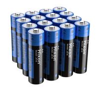 Hixon 1.5V AA Rechargeable Lithium Batteries, 3500mWh High Capacity Double AA Battery for Household Device, 1500 Cycle, Max 3A Discharge (16 Pack)