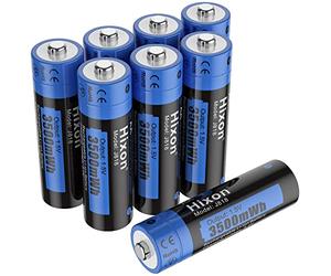 Hixon 1.5V Rechargeable Batteries,3500mWh Lithium Batteries AA,8 Counts AA Battery 1500 Cycles,3A Max Output Current(charger not include)