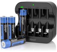 Hixon AA Rechargeable Battery with Charger,1.5V Lithium Batteries AA 4 Pack 3500mWh High Capacity 1500 Cycles Constant Output for Blink Camera Xbox/VR Controller,etc.