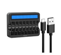 Hixon Q040 Model Charger,8-Solt Independent Channel,DC 5V/3A Input, for Hixon AA AAA 1.5V Rechargeable Battery