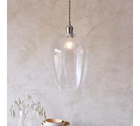 hixson large hammered glass pendant ceiling light in nickel