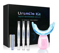 HIYAA 16 LED Teeth Whitening Kit with 3 Gel Refills, Pink Tray - Sensitivity Free Whitener for Home & Travel