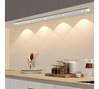 HIYAA 50 cm Under Cupboard Kitchen Lights with Motion Sensor LED Sensor Light Indoor USB Rechargeable Cabinet Lights Fully Dimmable Wireless Night Light for Kitchen, Bedroom, Stairs (3 Colors)